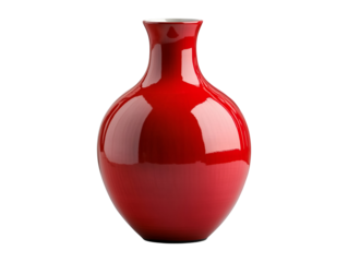 Red vase isolated on transparent or white background