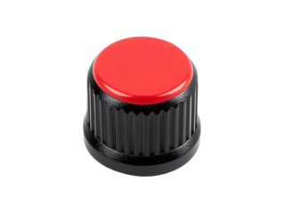Red and black knob isolated on transparent or white background