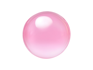 Pink bubble isolated on transparent or white background