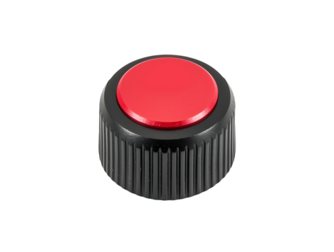 Red and black knob isolated on transparent or white background