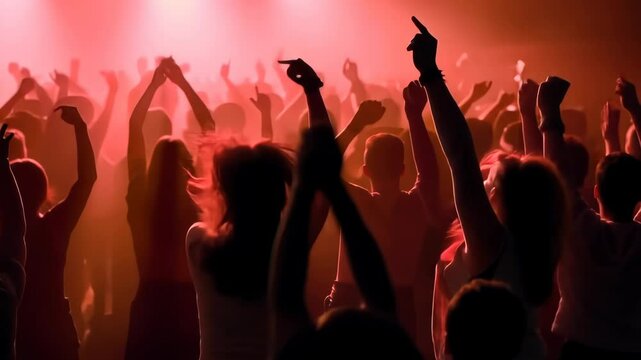 People in a concert dancing to the music