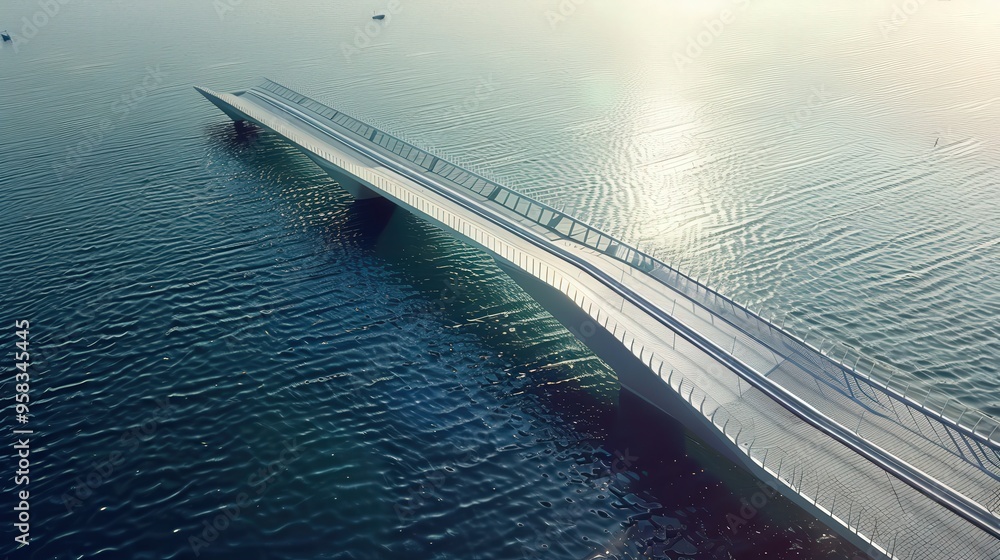 Poster observe the unique design of a bridge with a cantilevered structure