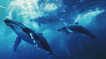 Obraz premium Oceans are home to an incredible variety of marine species, from the smallest plankton to the largest whales