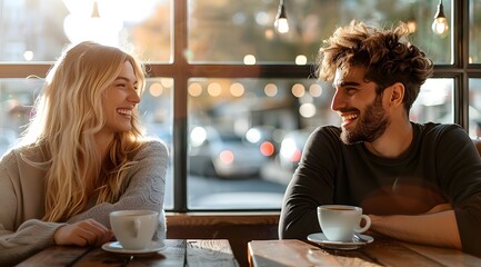 New Romance: Close-Up of a Pair Sharing a Cafe Moment