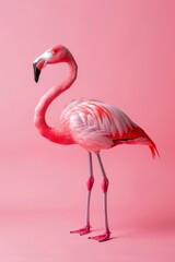 Fototapeta premium Flamingo side portrait animal bird.