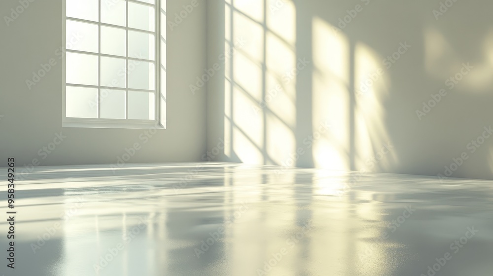 Aufkleber the subtle light and shadow reflections on the white walls create a simple and peaceful atmosphere. 