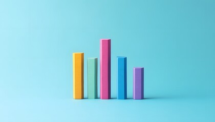 Colorful Bar Graph on a Blue Background