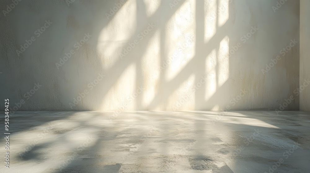 Aufkleber the subtle light and shadow reflections on the white walls create a simple and peaceful atmosphere. 