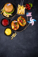 Traditional American food for celebrating July 4 Independence Day