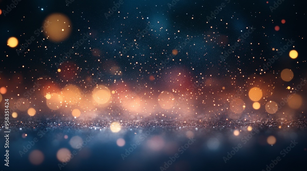 Poster dreamy blurred starry sky with subtle light streaks and soft gradients, creating a tranquil and ethe