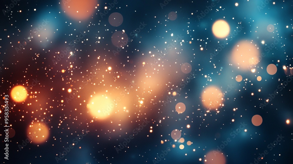 Poster dreamy blurred starry sky with subtle light streaks and soft gradients, creating a tranquil and ethe