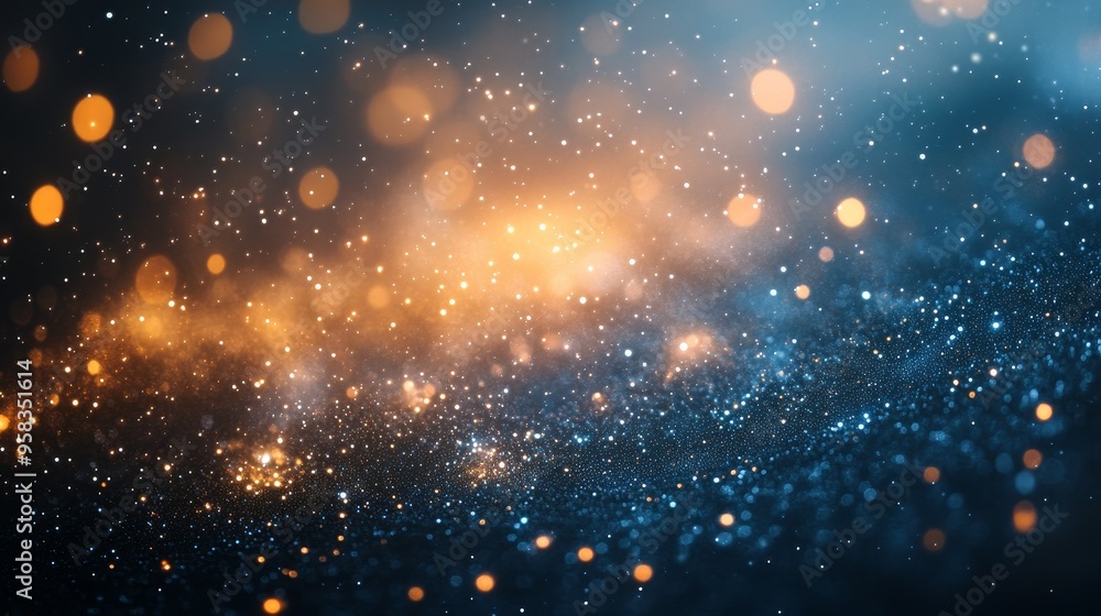 Poster dreamy blurred starry sky with subtle light streaks and soft gradients, creating a tranquil and ethe