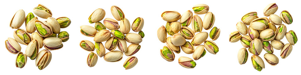  set of A Pistachio nuts isolated on a transparent background