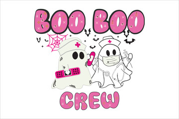 Boo Crew T-shirt design Awareness Pink Halloween