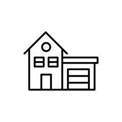 Garage house outline icons, minimalist vector illustration ,simple transparent graphic element .Isolated on white background