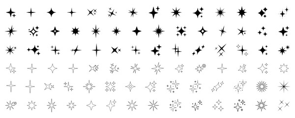 Shine icons. Sparks, shining explosion.