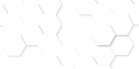 Background with white lines hexagon. Abstract vector polygonal pattern background with hexagon. White hexagon light and shadow abstract background. Futuristic abstract honeycomb technology background.