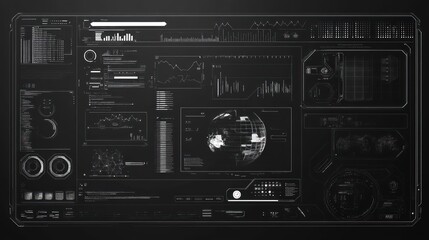 Futuristic Interface with Data Visualization