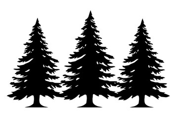 Christmas Tree silhouette vector illustration