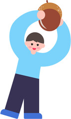 밤을 들고 있는 사람