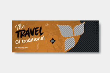 Travel and tours agency social media fakebook cover template

