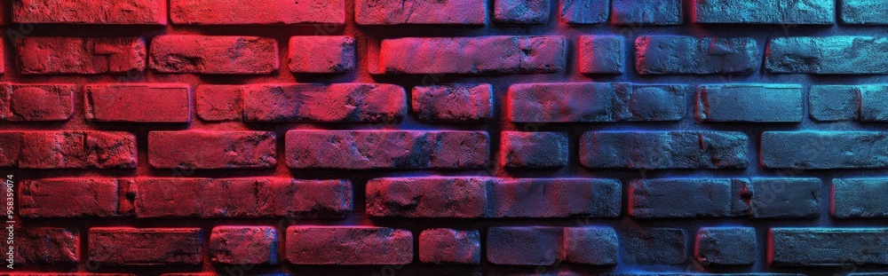Poster 3d rendering of a closeup view of a red brick wall with mortar filling the gaps