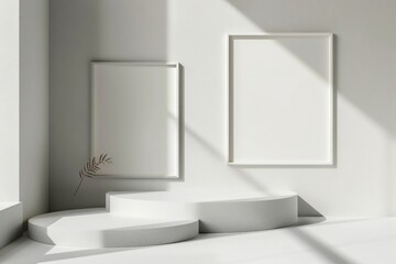 Fototapeta premium Frame mockup bathing indoors pottery.