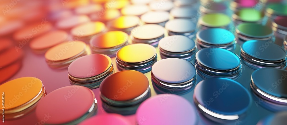 Poster 3d rendering of a color sample