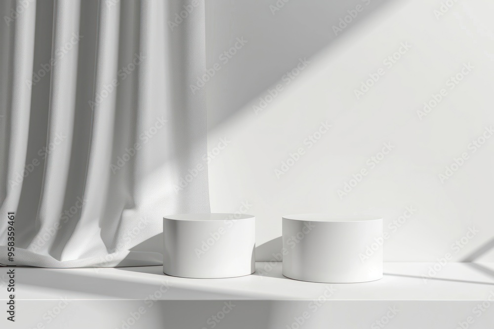 Poster interior mockup white porcelain pottery.