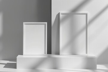 Fototapeta premium Picture frame mockup furniture cabinet mirror.