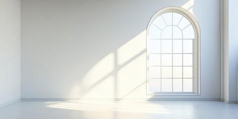 Obraz premium 3D rendering of a white window in an interior space