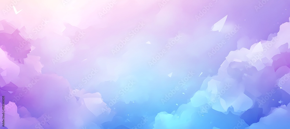 Poster a soft, gradient background fading from purple to blue with a large area for text