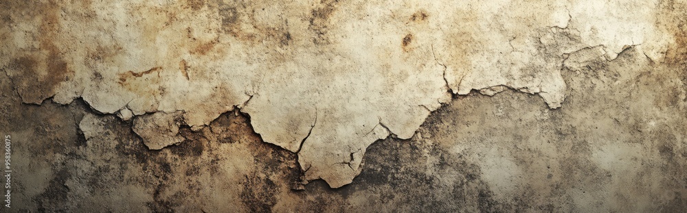 Poster 3d rendering of an old grunge weathered wall background featuring an abstract backdrop with cracks s