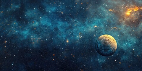 Obraz premium Cartoon style 3D rendering of a textured background featuring a starry outer space theme