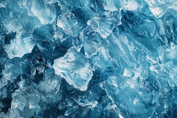 Obraz premium Close-up view of ice cubes creating a refreshing background