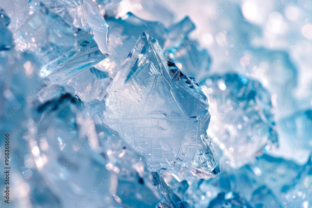 Poster background of crushed ice cubes showing refreshing coolness