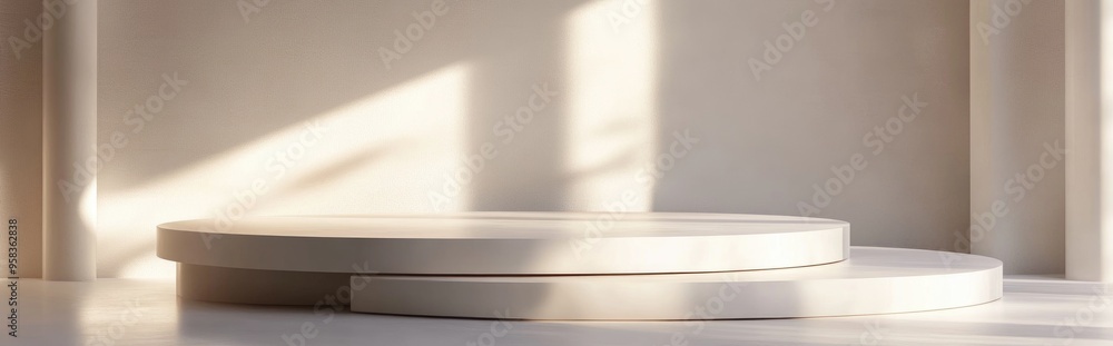 Aufkleber Abstract Minimalist Modern Podium for Product Display and Presentation 3D Rendering