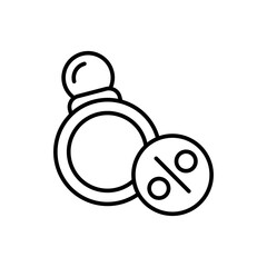 Pearl ring sale outline icons, minimalist vector illustration ,simple transparent graphic element .Isolated on white background