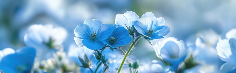 Fototapeta premium Summer blooms of Nemophila flowers