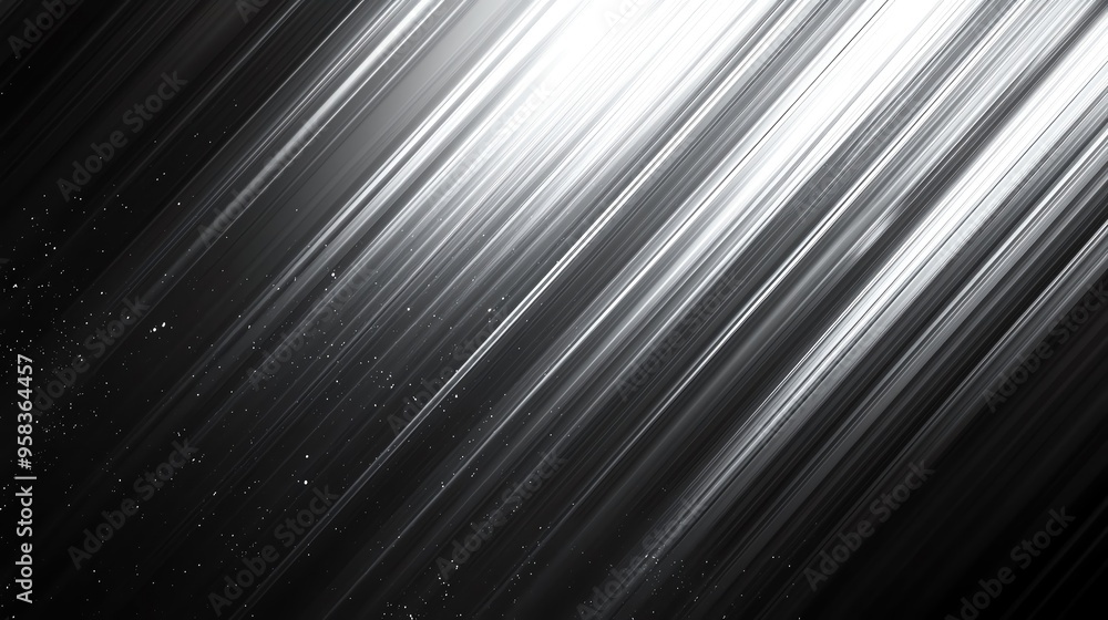 Poster a striking abstract image featuring dynamic light streaks on a dark background, creating a sense of 