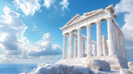 Obraz premium Classical Symmetry in Ancient Greek Temples: Explore the use of symmetry in ancient Greek temples, such as the Parthenon, and how it conveys a sense of balance, order, and harmony.