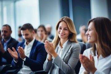 Obraz premium Applauding meeting adult business meeting.