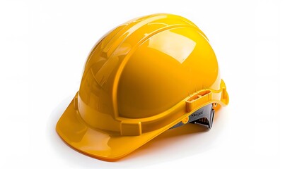 Fototapeta premium Yellow safety helmet isolated on white background.