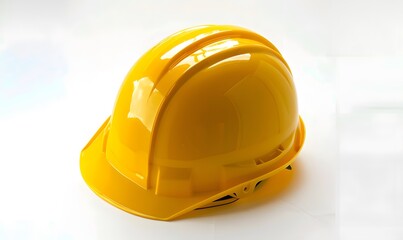 Fototapeta premium Yellow safety helmet isolated on white background.