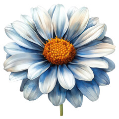 A beautiful blue flower with delicate petals and vibrant yellow center, perfect for nature-themed designs and floral arrangements.