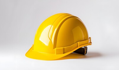Fototapeta premium Yellow safety helmet isolated on white background.