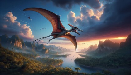Fototapeta premium Pterosaur Gliding