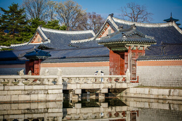 Obraz premium Gyeongbokgung Palace is the palace of Joseon Dynasty. South Korea. Seoul 