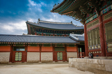 Fototapeta premium Gyeongbokgung Palace is the palace of Joseon Dynasty. South Korea. Seoul . Architecture of Korea