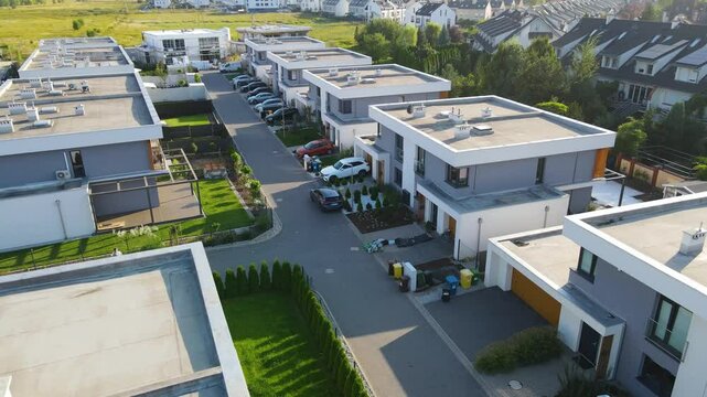 modern residential complex architecture townhouses houses comfortable living Europe